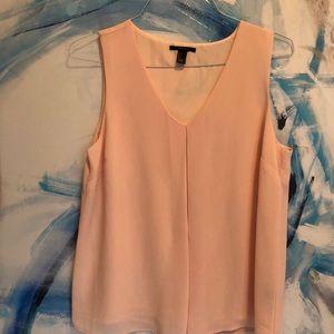 Blush pink mauve Top with inverted pleat Sz L